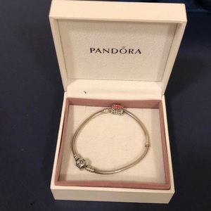 Iconic silver Pandora charm bracelet